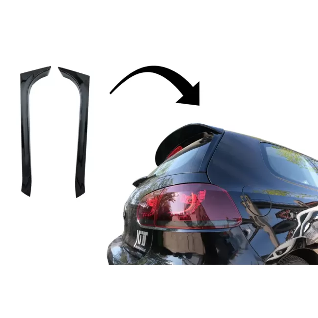 Trunk Rear Window Fin Spoiler suitable for VW Golf 6 GTI / R MK6 (2008-2012) Piano Black