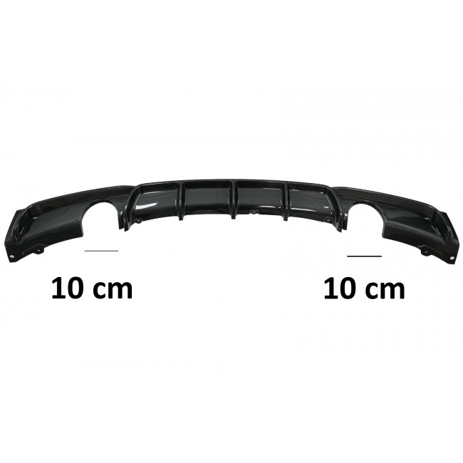 Rear Bumper Spoiler Valance Diffuser Double Outlet for Single Exhaust suitable for BMW 3 Series F30 F31 (2011-2019) M Performance Design Carbon Film Coating