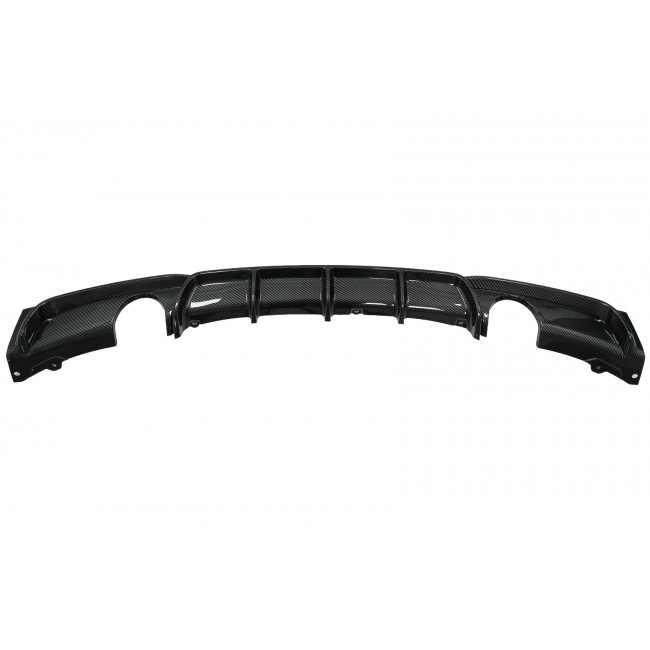 Rear Bumper Spoiler Valance Diffuser Double Outlet for Single Exhaust suitable for BMW 3 Series F30 F31 (2011-2019) M Performance Design Carbon Film Coating