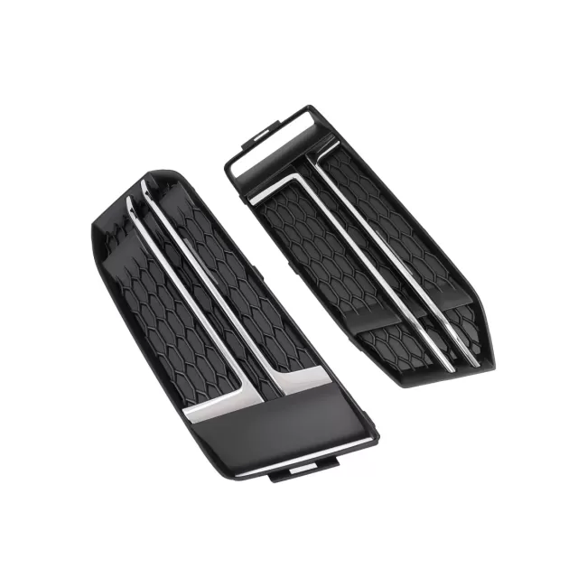 Bumper Lower Grille Covers Side Grilles suitable for Audi A4 B9 Sedan Avant (2016-2018) S-Line Silver Edition