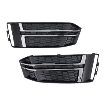 Bumper Lower Grille Covers Side Grilles suitable for Audi A4 B9 Sedan Avant (2016-2018) S-Line Silver Edition