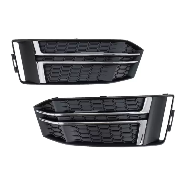 Bumper Lower Grille Covers Side Grilles suitable for Audi A4 B9 Sedan Avant (2016-2018) S-Line Silver Edition