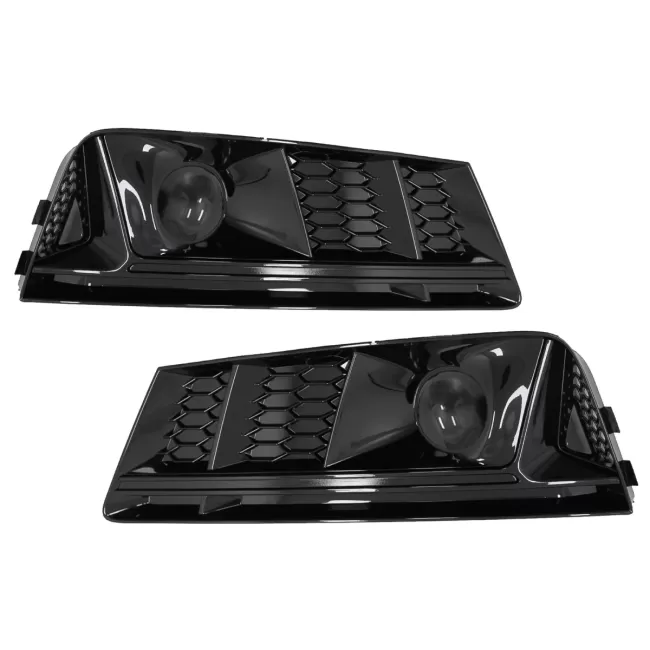Bumper Lower Grille ACC Covers Side Grilles suitable for Audi A4 B9 Sedan Avant (2016-2018) RS4 Design Black Edition