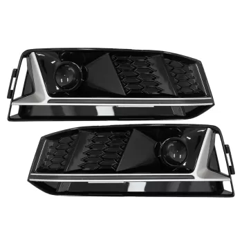 Bumper Lower Grille ACC Covers Side Grilles suitable for Audi A4 B9 S-Line Sedan Avant (2016-2018) RS4 Design Silver Edition