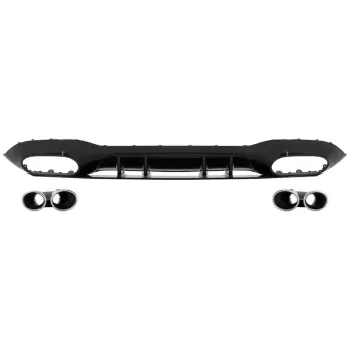 Rear Bumper Valance Diffuser suitable for Mercedes A-Class V177 Sedan (2018-) Chrome Exhaust