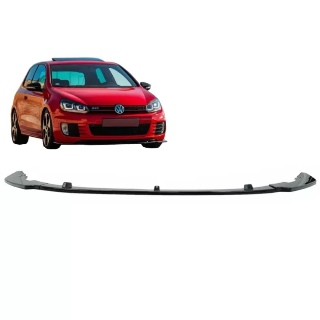 Front Bumper Lip Extension Spoiler suitable for VW Golf VI 6 MK6 (2009-2013) GTI Design Piano Black
