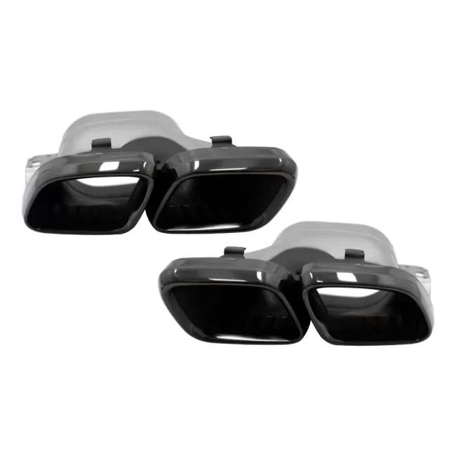 Exhaust Muffler Tips suitable for Mercedes C-Class W205 S205 C205 A205 C63 C63S Facelift (2019-up) Black