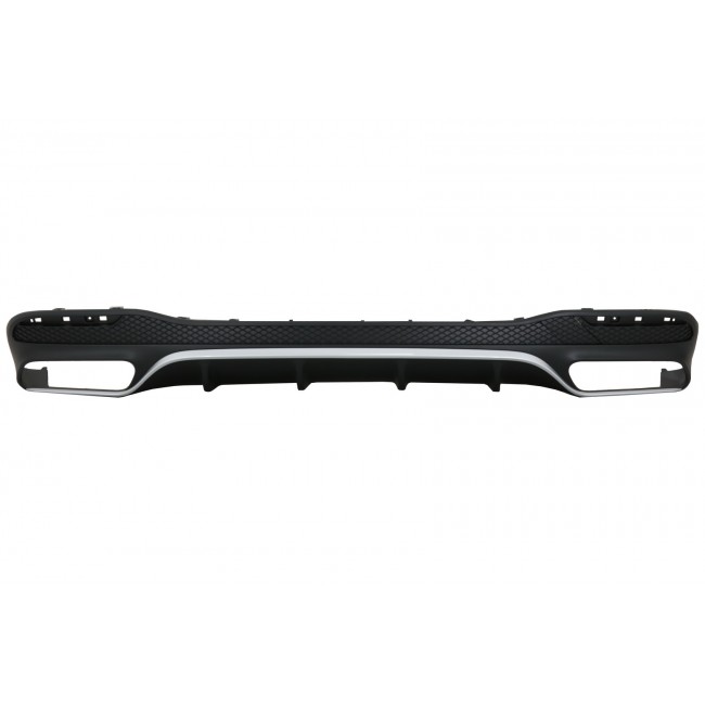 Rear Bumper Air Diffuser with Exhaust Muffler Tips suitable for Mercedes GLS Class X166 SUV Facelift (09.2015-2019) GLS63 Design