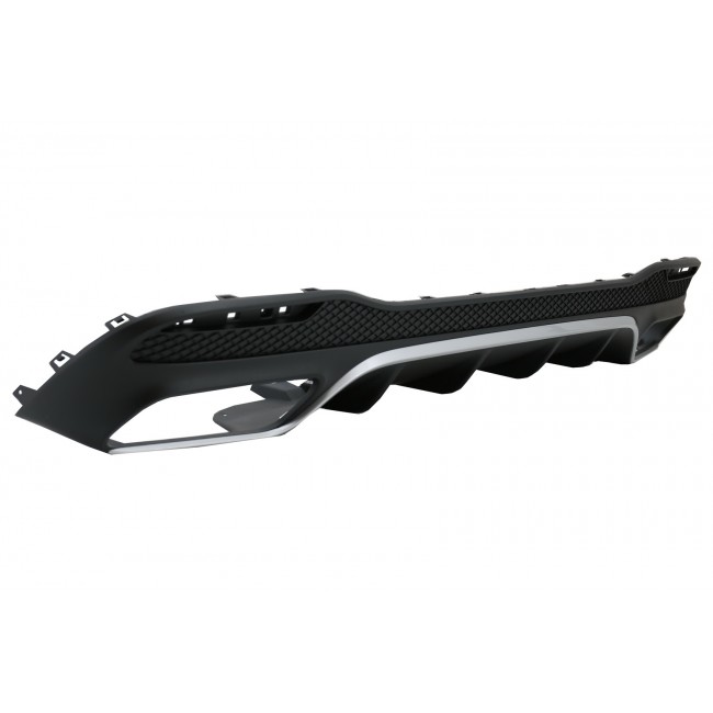 Rear Bumper Air Diffuser with Exhaust Muffler Tips suitable for Mercedes GLS Class X166 SUV Facelift (09.2015-2019) GLS63 Design