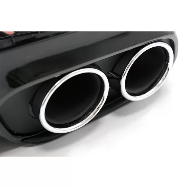 Rear Bumper Valance Diffuser Double Outlet with Exhaust Tips suitable for Mercedes C-Class C205 A205 Coupe Cabriolet (2014-2019) C43 Design