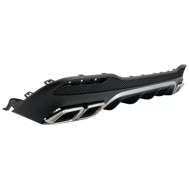 Rear Diffuser with Exhaust Muffler Tips suitable for Mercedes GLE W166 SUV Sport Line (2015-2018)