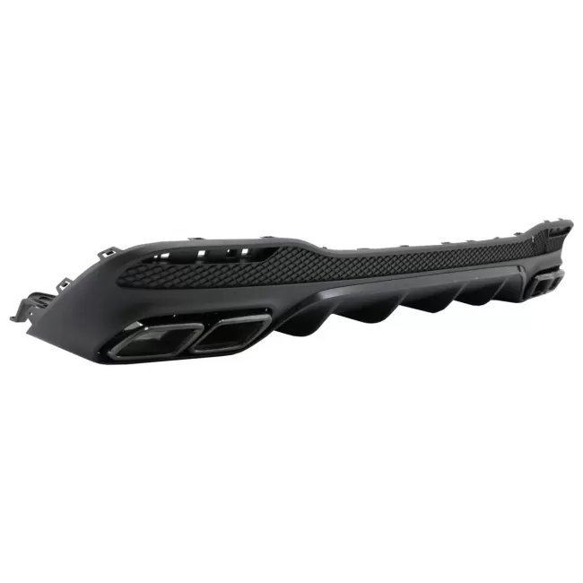 Rear Diffuser with Exhaust Muffler Tips suitable for Mercedes GLE W166 SUV Sport Line (2015-2018) Night Package