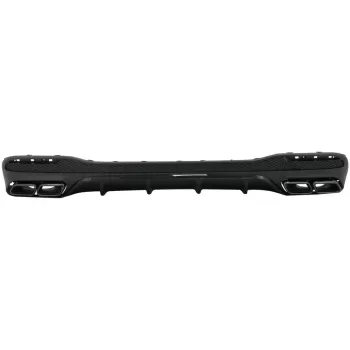 Rear Diffuser with Exhaust Muffler Tips suitable for Mercedes GLE W166 SUV Sport Line (2015-2018) Night Package
