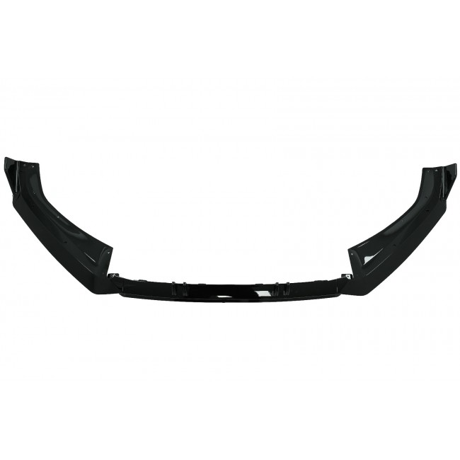 Front Bumper Spoiler Lip suitable for Audi A4 B9 8W S-Line (2016-2018) Piano Black Add-On