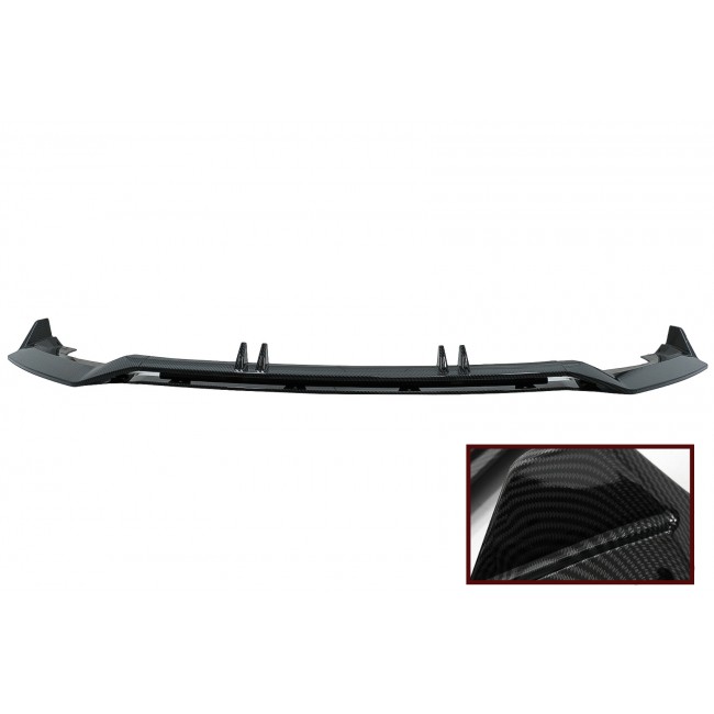 Front Bumper Spoiler Lip suitable for Audi A4 B9 8W S-Line (2016-2018) Carbon Look Add-On