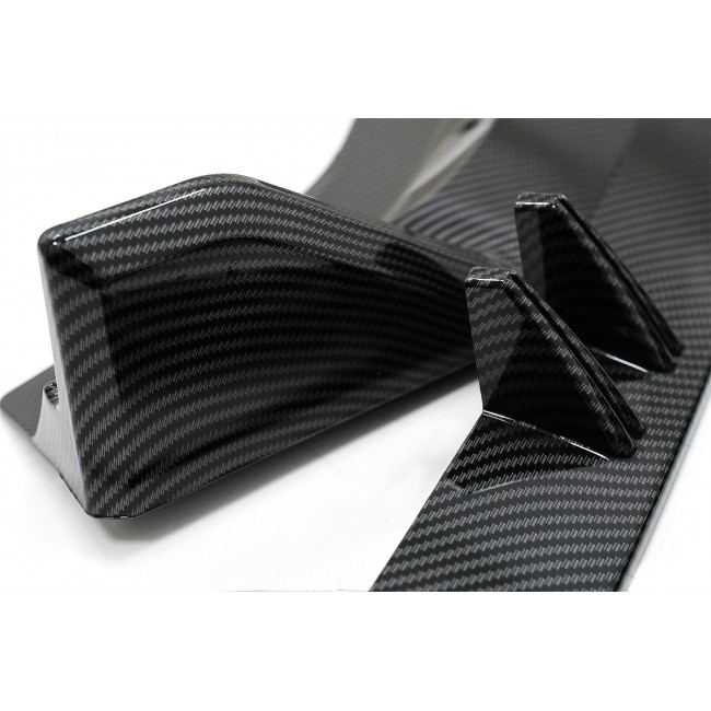 Front Bumper Spoiler Lip suitable for Audi A4 B9 8W S-Line (2016-2018) Carbon Look Add-On