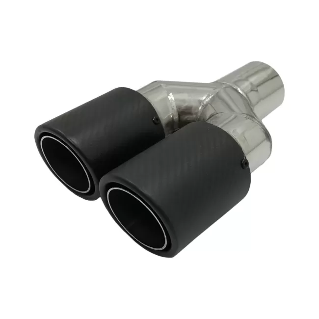 Universal Exhaust Muffler Tip Matte Carbon Fiber Inlet 5.8 cm Left Side