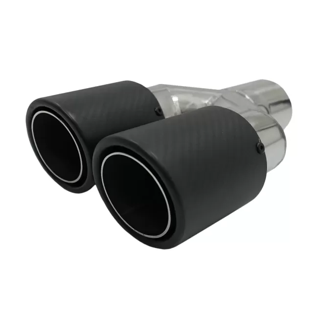 Universal Exhaust Muffler Tip Matte Carbon Fiber Inlet 5.8 cm Left Side