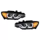 Angel Eyes Headlights LED DRL suitable for BMW 3 Series F30 F31 Sedan Touring (10.2011-05.2015) Black