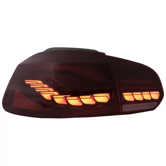 Taillights Full LED suitable for VW Golf 6 VI (2008-2013) Red Smoke with Sequential Dynamic Turning Lights (LHD and RHD)