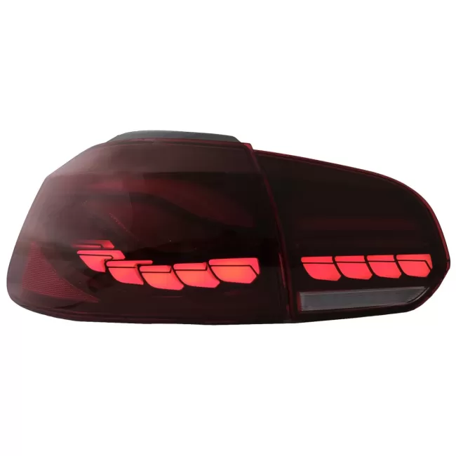 Taillights Full LED suitable for VW Golf 6 VI (2008-2013) Red Smoke with Sequential Dynamic Turning Lights (LHD and RHD)
