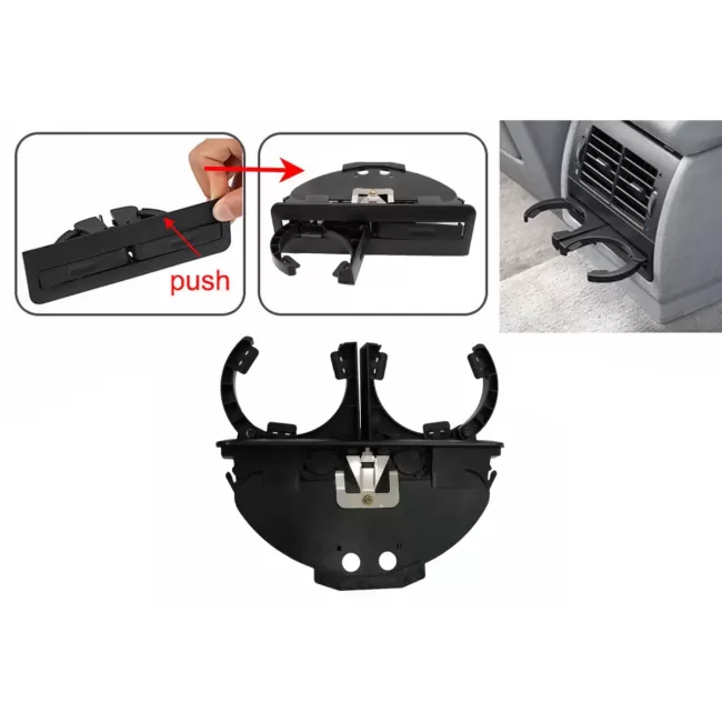 Rear Cup Holder suitable for BMW 5 Series E39 Sedan Touring (1995-2004) Black