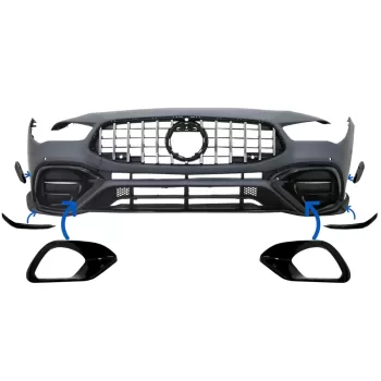 Side Grilles Cover Frames suitable for Mercedes CLA 45 CLA 45S X118 C118 (2019-05.2023) Piano Black