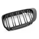 Central Kidney Grilles suitable for BMW 3 Series E46 Coupe Cabrio 2 Doors Non Facelift (1999-2002) Double Stripe M Design Piano Black