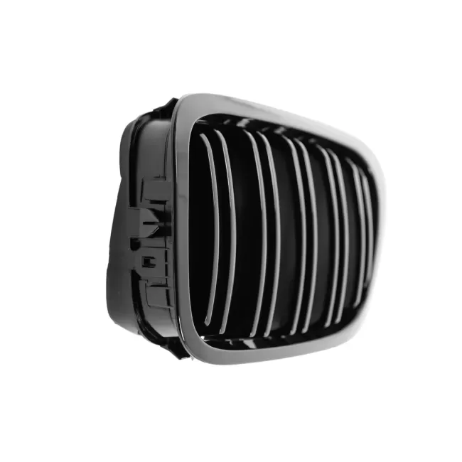 Central Kidney Grilles suitable for BMW 3 Series E46 Coupe Cabrio 2 Doors Non Facelift (1999-2002) Double Stripe M Design Piano Black