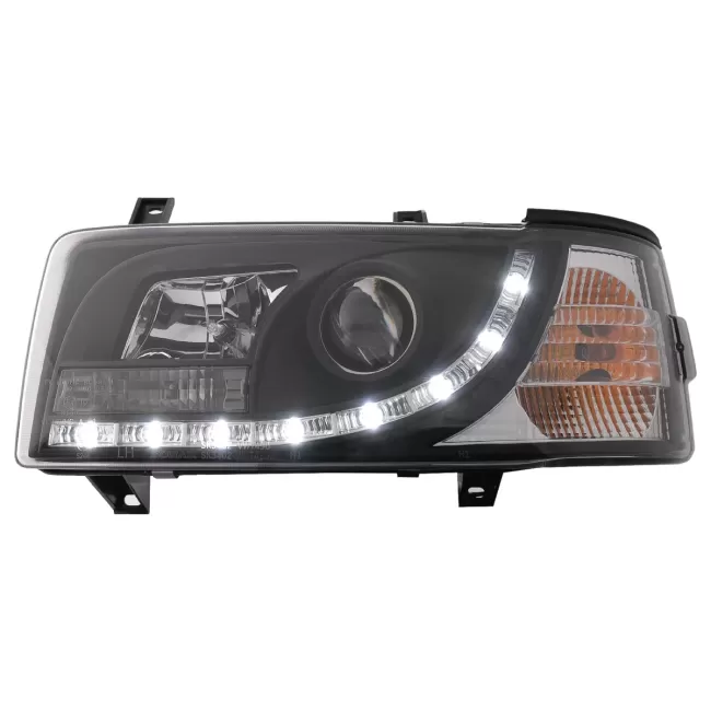 LED DRL Headlights suitable for VW Transporter T4 (1990-2003) Black