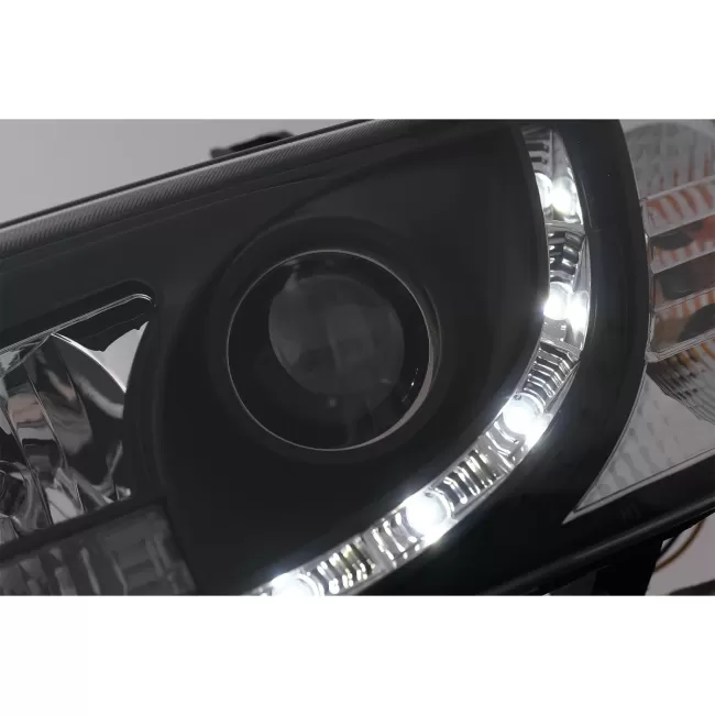 LED DRL Headlights suitable for VW Transporter T4 (1990-2003) Black