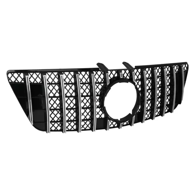 Central Front Grille suitable for Mercedes ML W164 Facelift (07.2008-2011) GT-R Panamericana Design Black Chrome