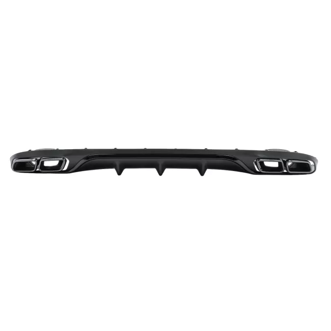 Rear Bumper Diffuser with Black Exhaust Muffler Tips suitable for Mercedes E-Class W213 S213 Standard (2016-2020) E63 Design