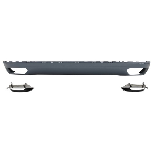Rear Bumper Diffuser Valance with Exhaust Muffler Tips suitable for Audi A8 D4 (2010-2014) W12 Design