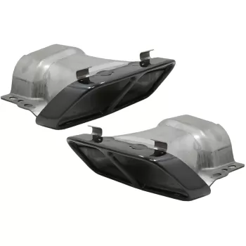Exhaust Muffler Tips suitable for Mercedes A-Class W176 (2012-2018) CLA W117 C117 (2012-2018) A45 CLA45 Design Black