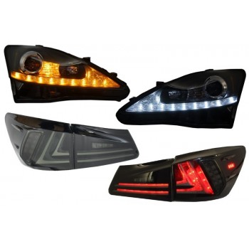 Surinkimo LED DRL priekiniai žibintai Dinaminis posūkio šviesos signalas su galiniais žibintais, visiškai LED dūmai, tinkami „Lexus“, yra XE20 (2006–2013) „Facelift Xe30“ dizainas