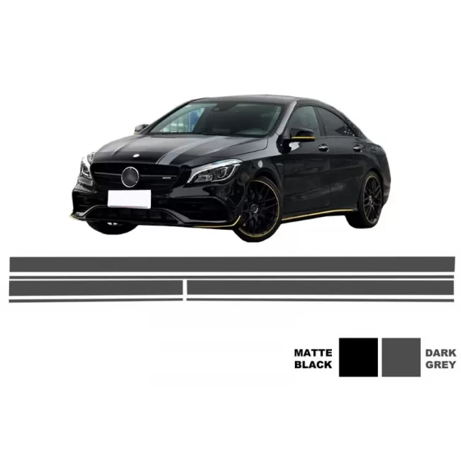 Set Sticker Vinyl Dark Grey Upper Bonnet Roof & Tailgate suitable for Mercedes CLA W117 C117 X117 (2013-2016) A Class W176 (2012-up) A45 Design