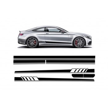 Nustatykite lipduko šoninius lipdukus ir viršutinį variklio dangčio stogo bagažinės dangtį Matte juoda, tinkama „Mercedes C205 Coupe A205 Cabriolet“ (2014-up) A45 Design Edition 1
