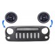 Centrinės priekinės grotelės su 7 colių „Cree LED“ priekiniais žibintais angelo akių gintaro halo DRL, tinkama „Jeep Wrangler JK“ (2007–2017 m.) „Angry Bird Design Specter“ kaukė