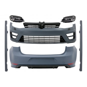 Pilnas kėbulo rinkinys su priekiniais žibintais LED dinaminiais nuosekliais posūkio žibintais, tinkančiais „VW Golf 7 VII“ (2012-07-07/2017) R dizainas