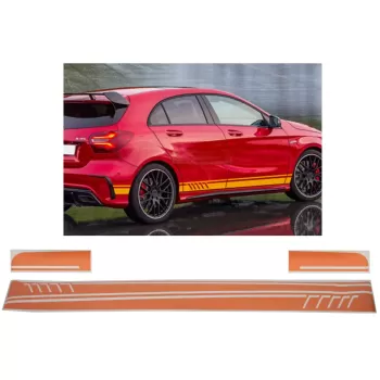 Side Decals Sticker Vinyl Matte Orange suitable for Mercedes C238 Coupe W212 W213 E200 E300 E350 E46 E63 C207 A207