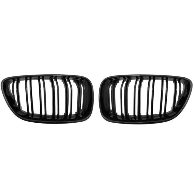Central Kidney Grilles suitable for BMW 2 Series F22 F23 F87 (2014-up) Double Stripe M Design Piano Black