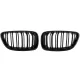 Central Kidney Grilles suitable for BMW 2 Series F22 F23 F87 (2014-up) Double Stripe M Design Piano Black
