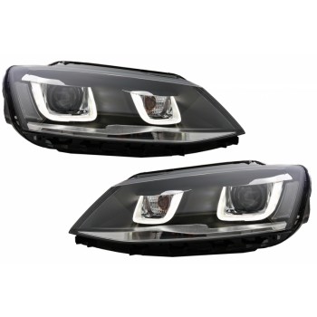 LED priekiniai žibintai, tinkami „VW Jetta Mk6 VI“ (2011–2017) GTI 3D U Bi-Xenon Design RHD