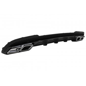 Rear Diffuser with Chrome Muffler Tips suitable for Mercedes E-Class W212 S212 Facelift (2013-2016) only Sport package Bumper
