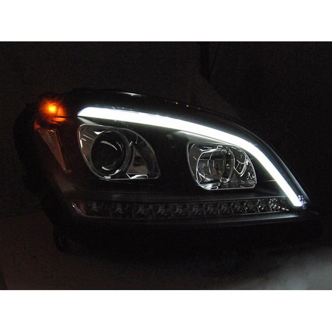Headlights Tube Light suitable for Mercedes M-Class W164 (2005-2008) Chrome with Dynamic Turn Signals