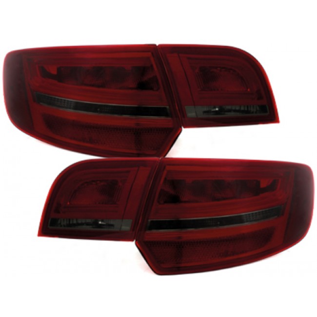 ** LED galiniai žibintai, tinkantys „Audi A3 Sportback“ 04-08_ raudoni/dūmai