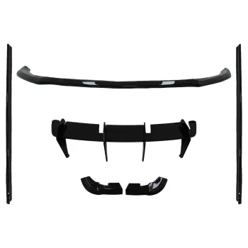 Aero Body Kit suitable for Mercedes A-Class W176 Sport Line (2015-2018) Piano Black