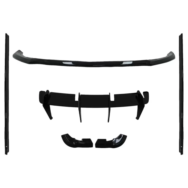Aero Body Kit suitable for Mercedes A-Class W176 Sport Line (2015-2018) Piano Black