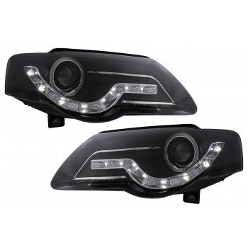 LED DRL Angel Eyes Headlights suitable for VW Passat B6 3C (03.2005-2010) Black